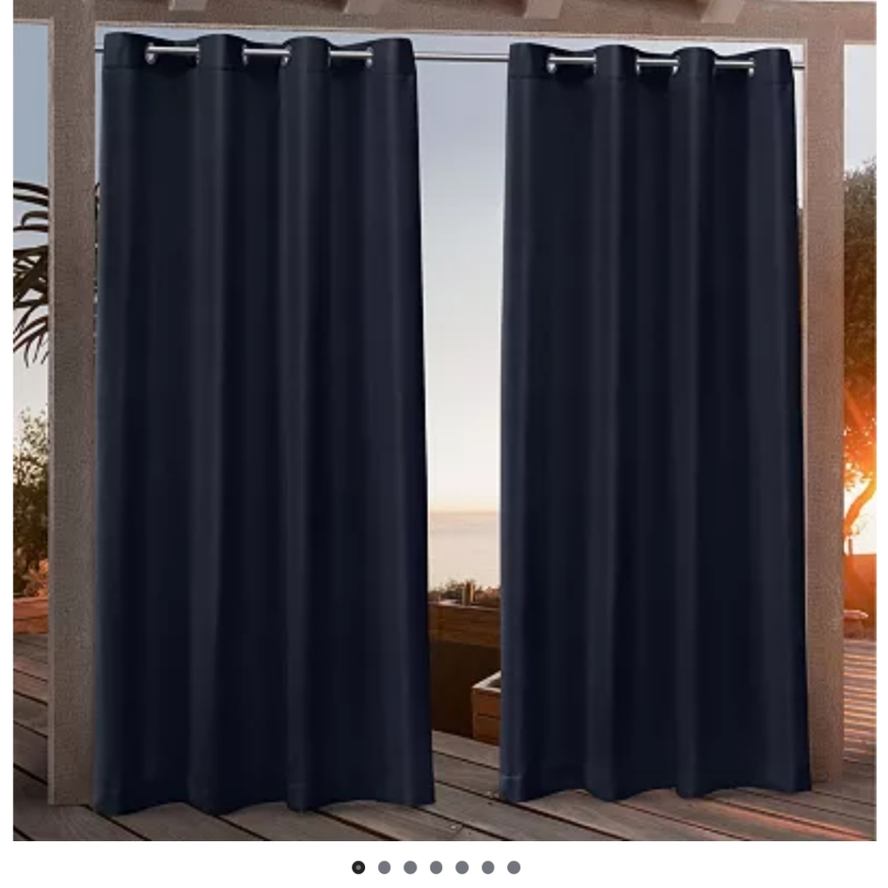 Nicole Miller New York Canvas Curtains, Navy Blue, 54"x84"